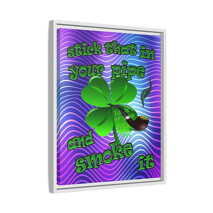 stick that in your pipe and smoke it - framed canvas art (purple wave)