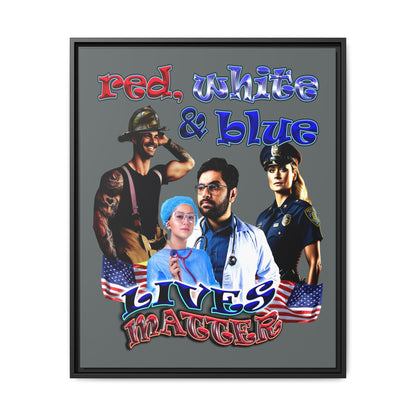 rw&b lives matter - framed canvas art (dark grey)