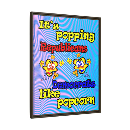 popping like popcorn - framed canvas art (light blue-purple wave)