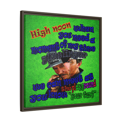 high noon - framed canvas art (green turf)