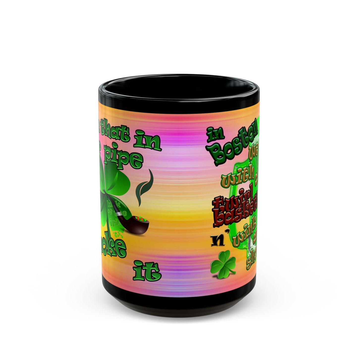 celtics logo - Black Mug (color blur)