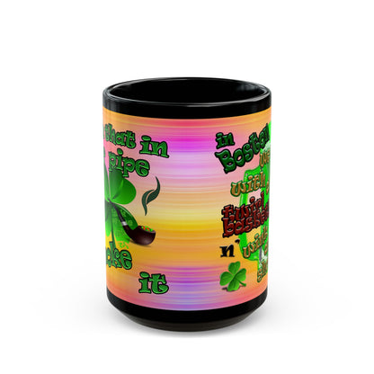 celtics logo - Black Mug (color blur)