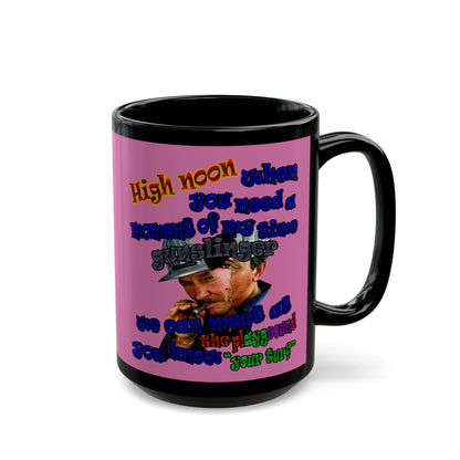 high noon - Black Mug (light pink)