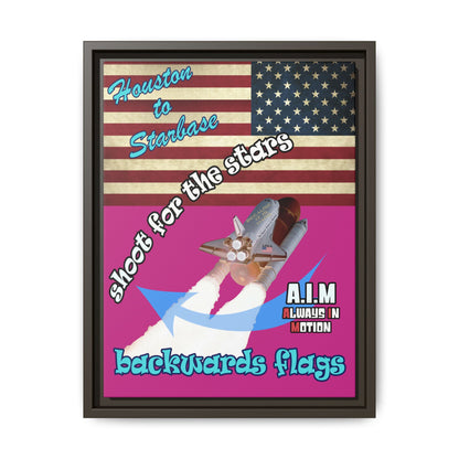 shoot for the stars - framed canvas art (pink)