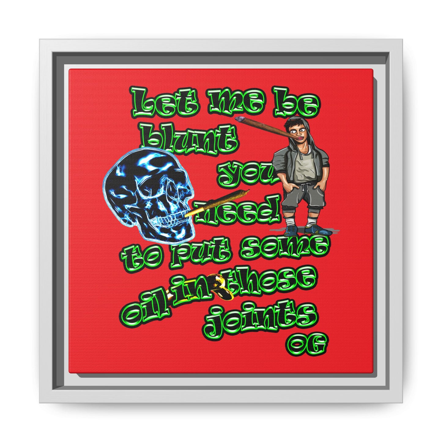 og - framed canvas art (red)