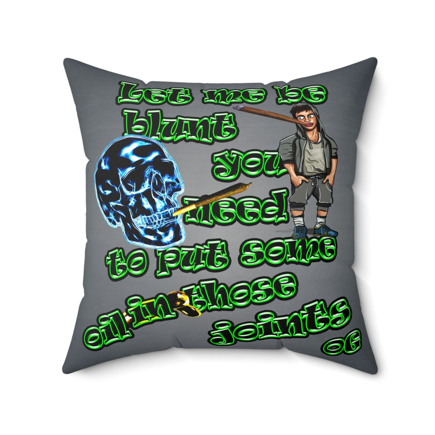 og - Spun Polyester Square Pillow - (grey-light grey)