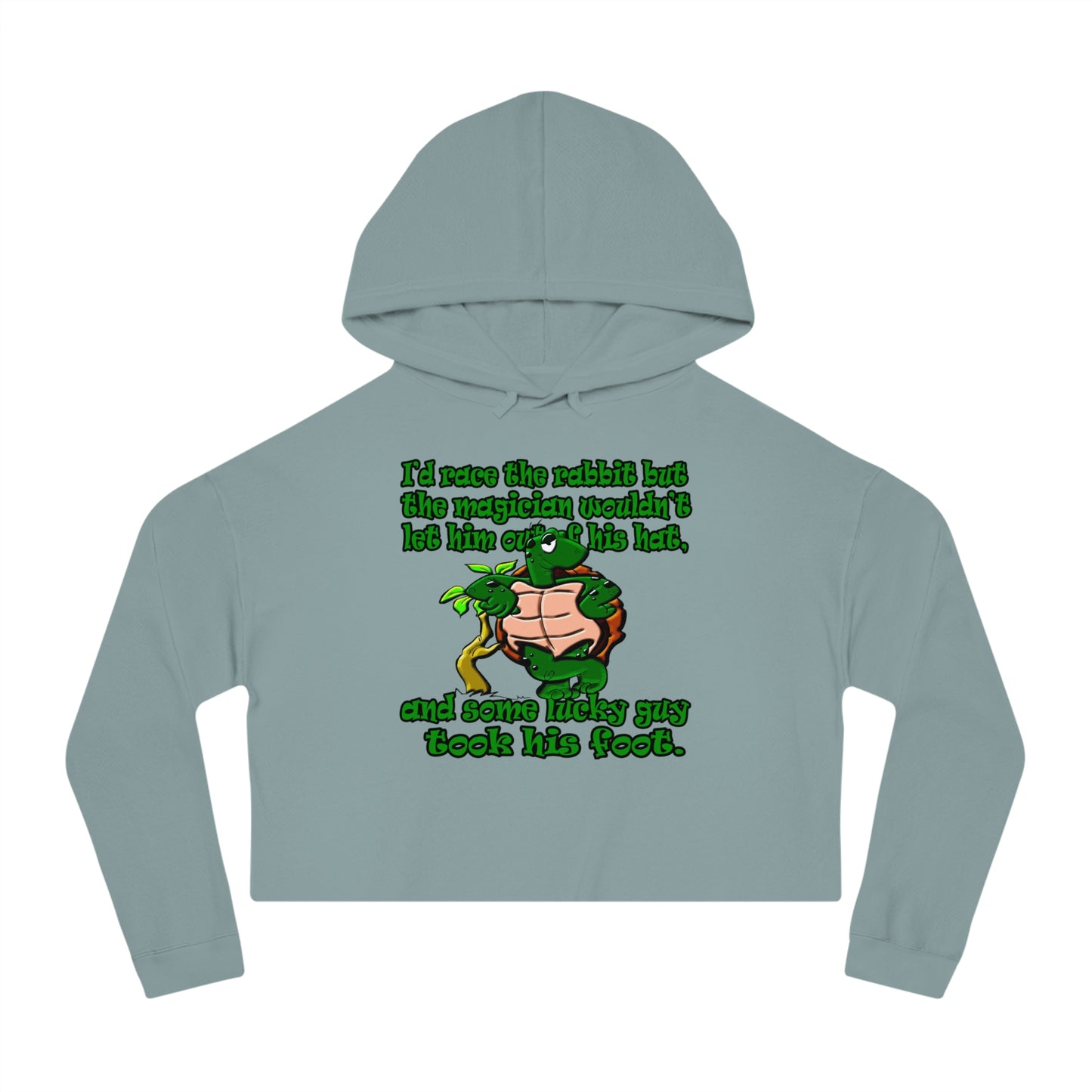 turtle race - Women’s Cropped Hooded Sweatshirt