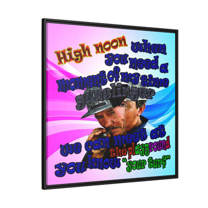high noon - framed canvas art (light blue-pink wave)