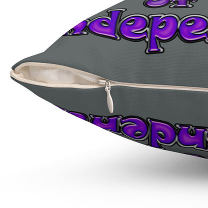 declaration of the independents - Spun Polyester Square Pillow - (dark grey)