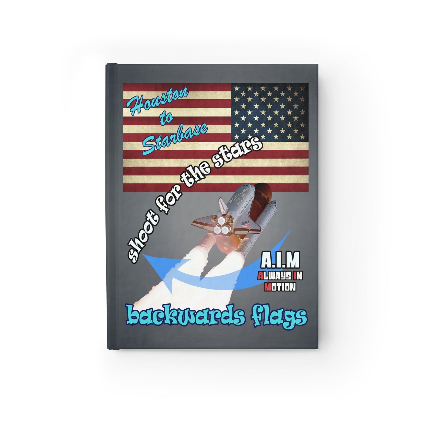shoot for the stars - journal-lined (grey-light grey)