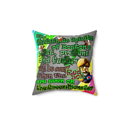 christmas spirits of boston - Faux Suede Square Pillow - (rainbow split)