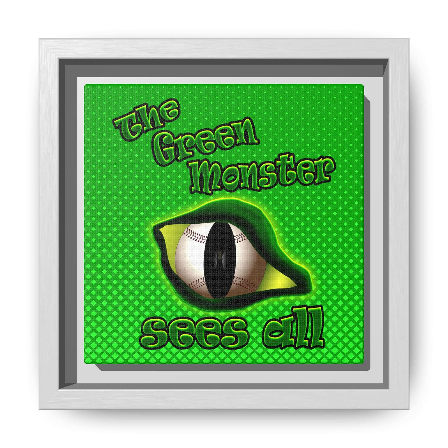 green monster - framed canvas art (logo green)