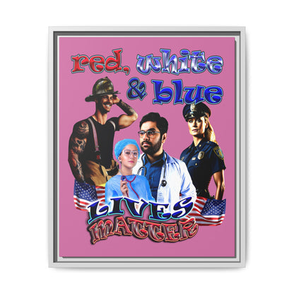 rw&b lives matter - framed canvas art (light pink)