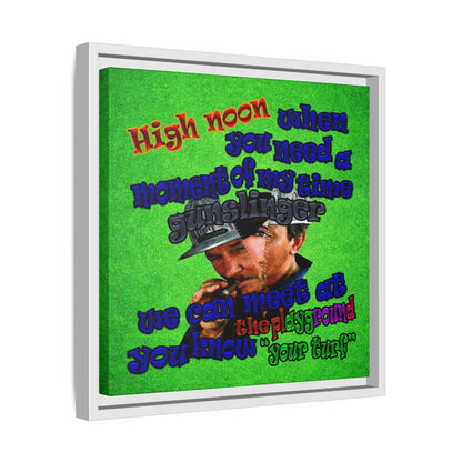high noon - framed canvas art (green turf)