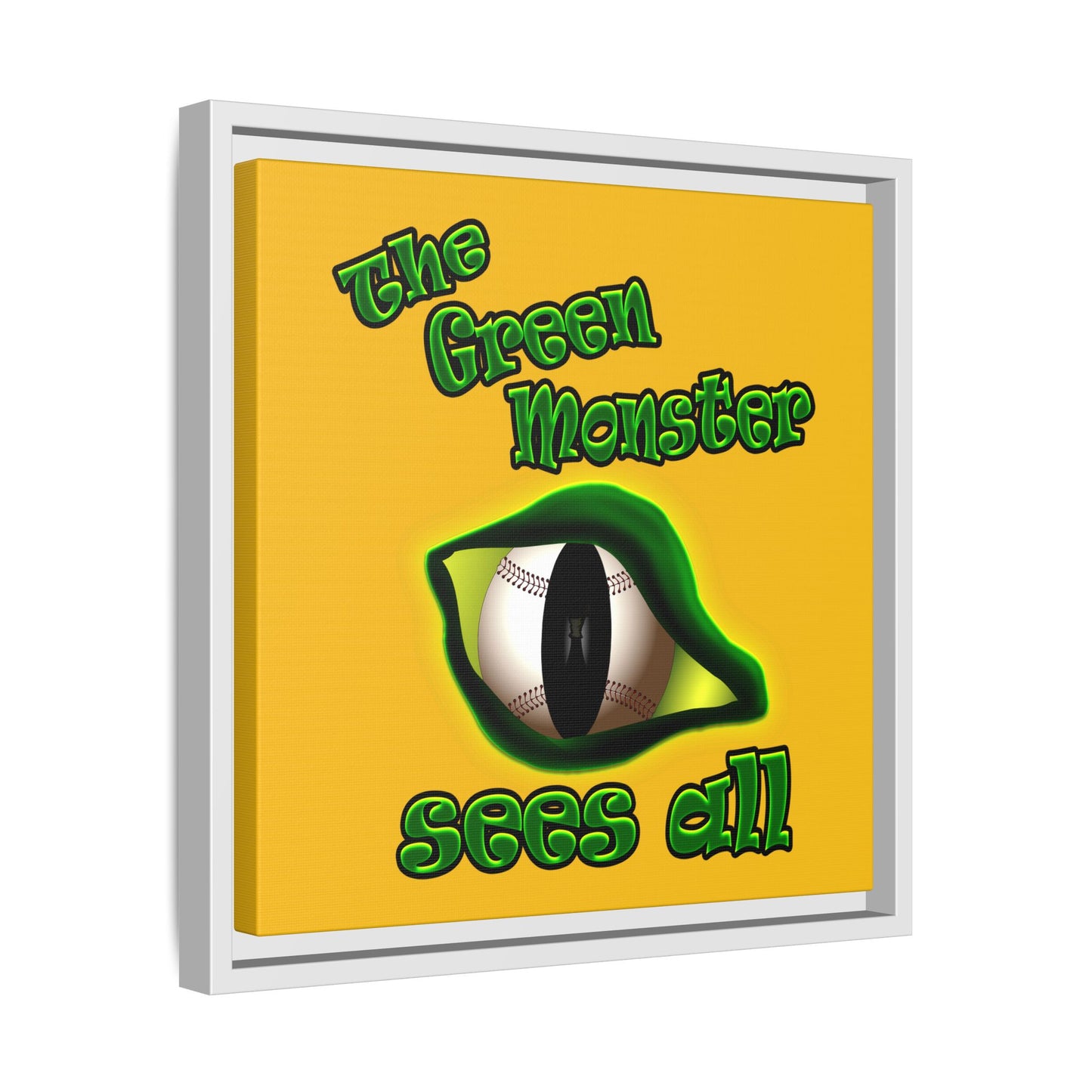 green monster - framed canvas art (yellow)