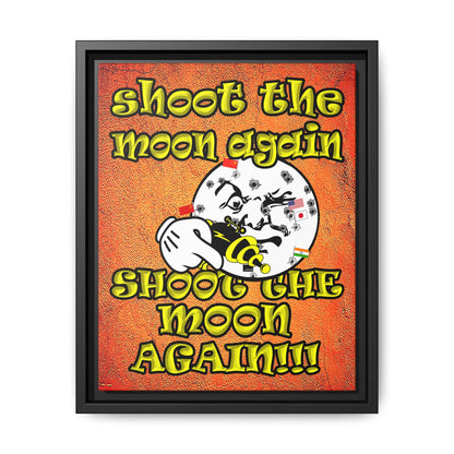 shoot the moon again - framed canvas art (burnt orange)