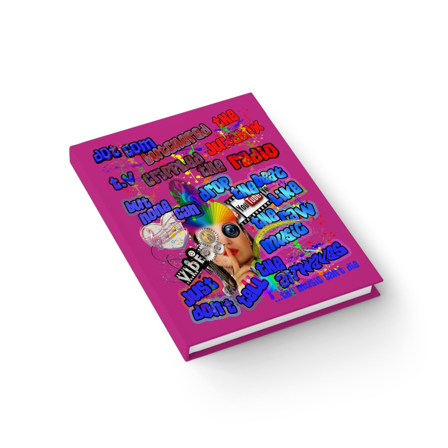 drop the beat - journal-lined (pink)