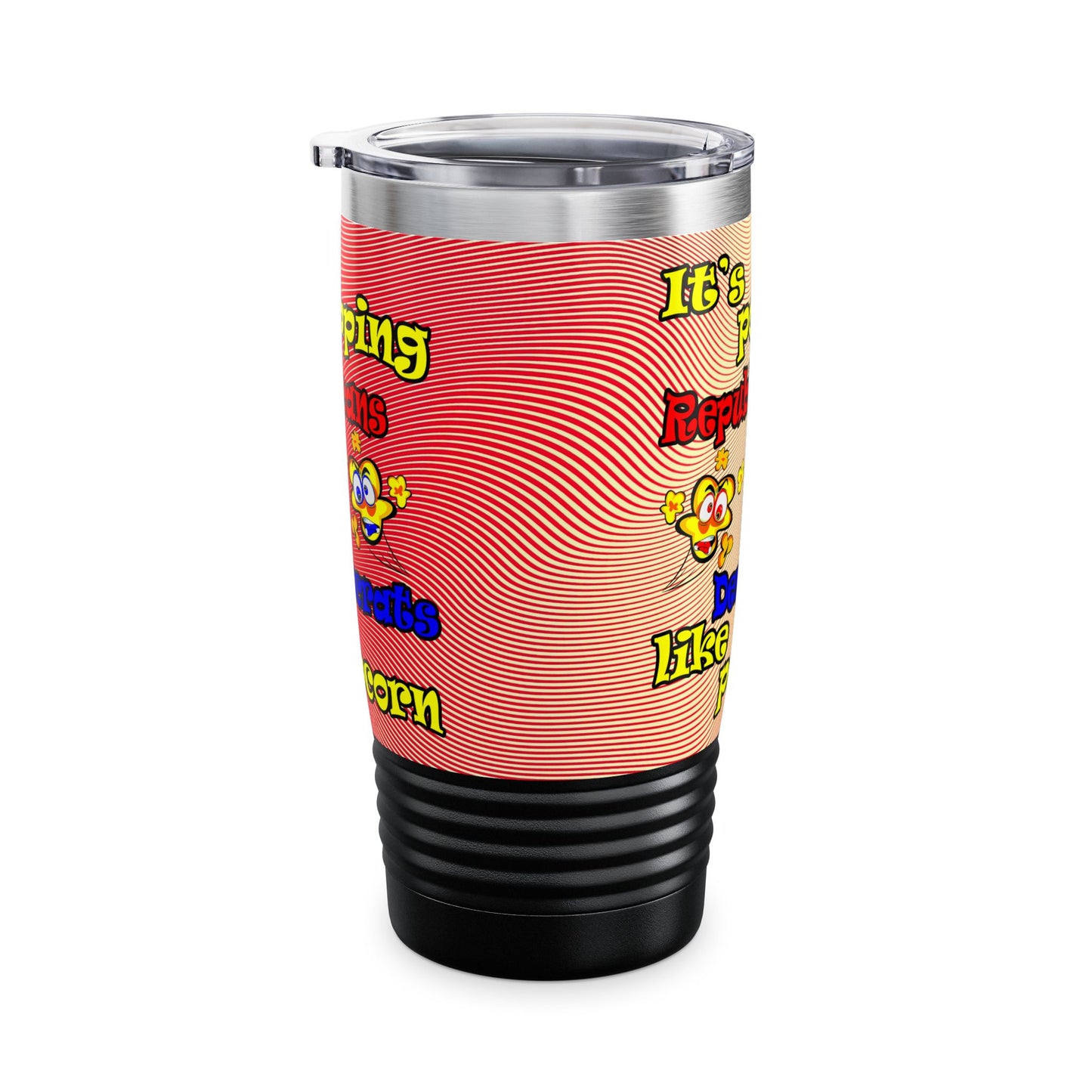 popping like popcorn - Ringneck Tumbler, 20oz (yellow-orange wave)