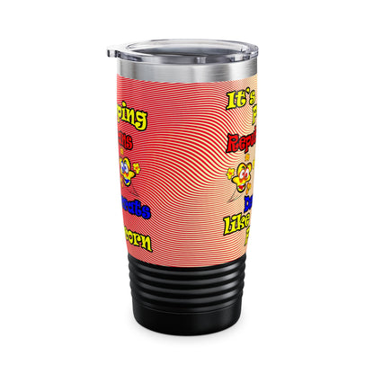 popping like popcorn - Ringneck Tumbler, 20oz (yellow-orange wave)