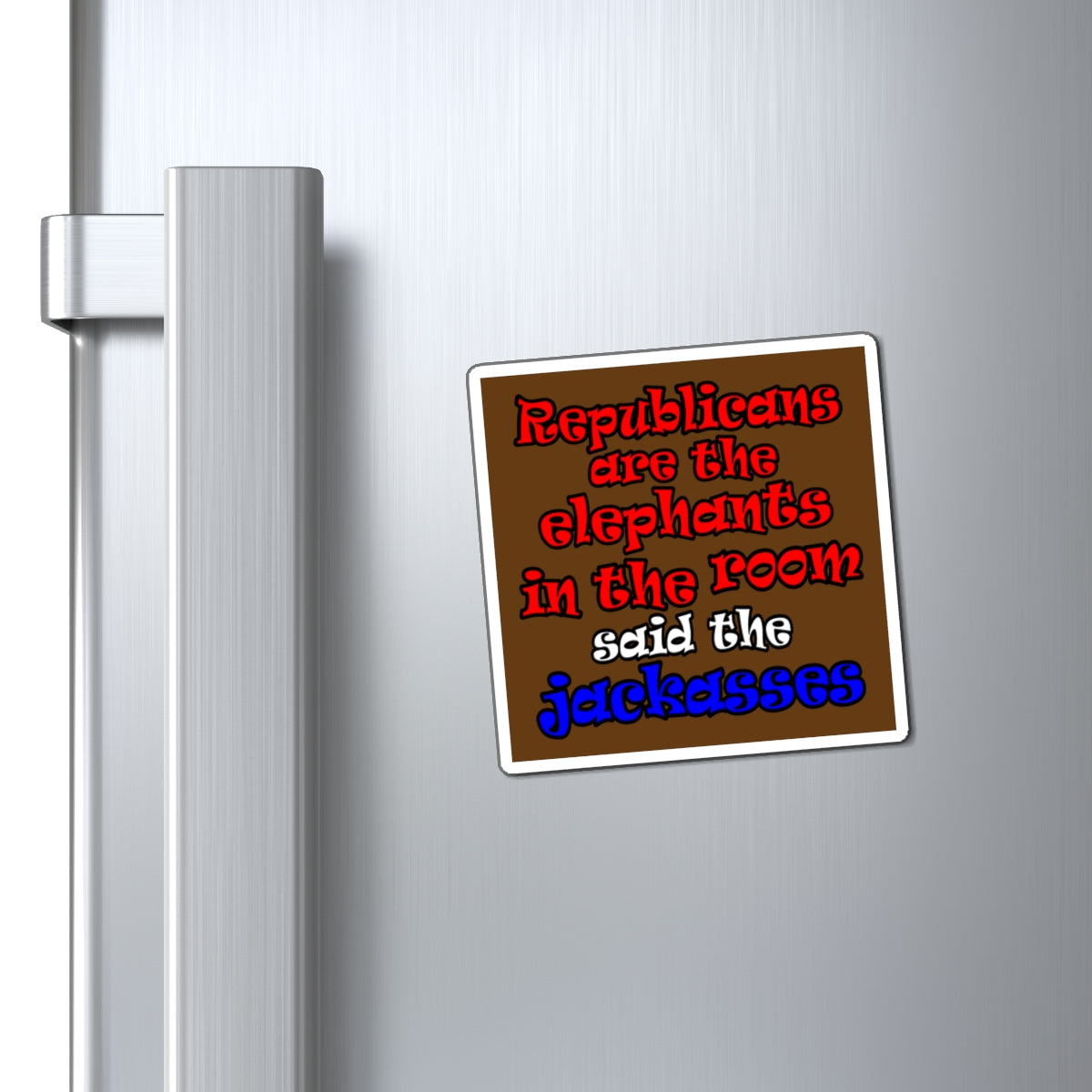 donkeys and elephants - Magnets - (brown)