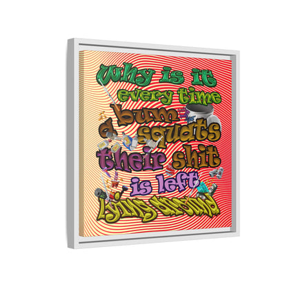 the bum's shit - framed canvas art (yellow-orange wave)
