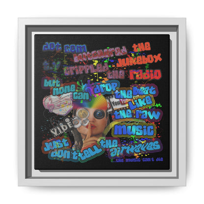 drop the beat - framed canvas art (black)