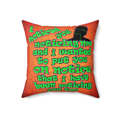 noticed you noticing - Faux Suede Square Pillow - (burnt orange)