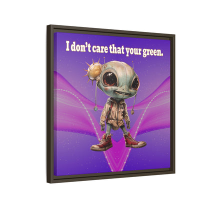 I don't care that your green - framed canvas art (purple-pink wave)
