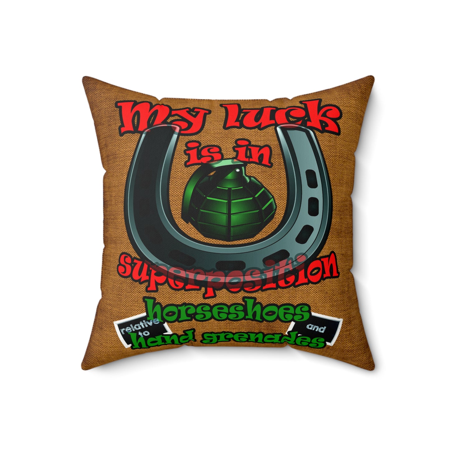 my luck - Faux Suede Square Pillow - (dichromatic brown papyrus)