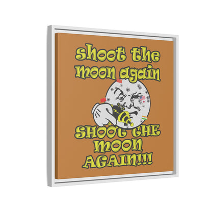 shoot the moon again - framed canvas art (light brown)