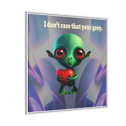 I don't care that your grey - framed canvas art (grey-pink wave)