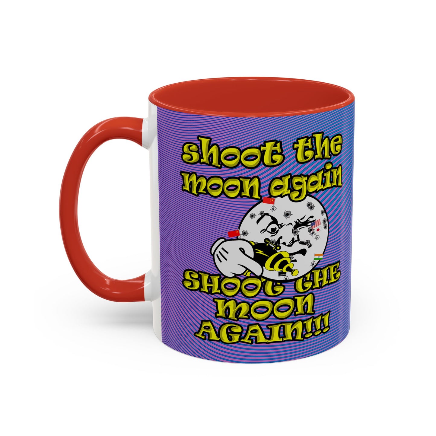 shoot the moon again - Accent Mug (light blue-purple wave)
