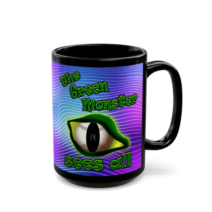 green monster - Black Mug (purple wave)