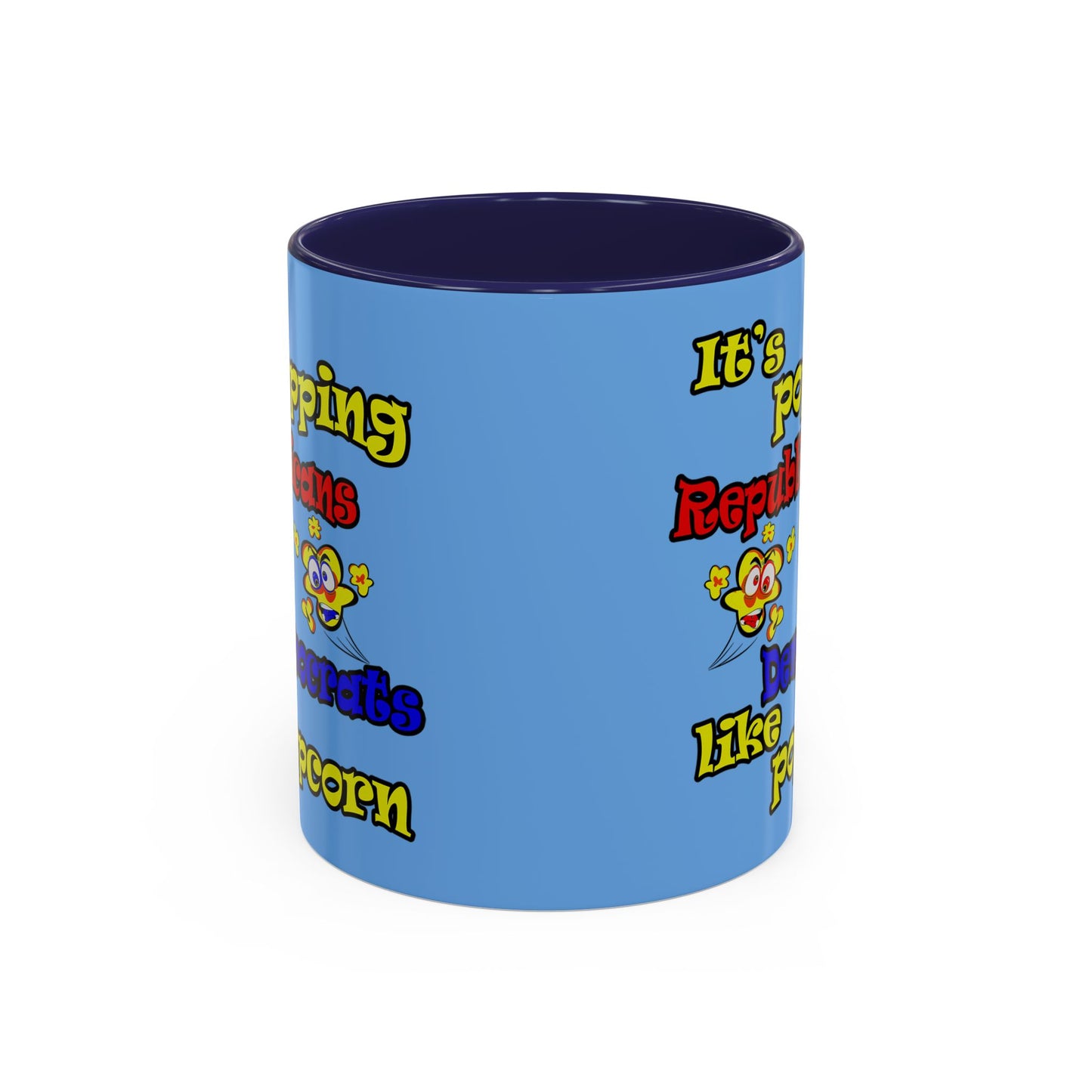 popping like popcorn - Accent Mug (light blue)