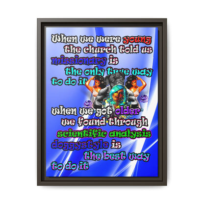 doggystyle - framed canvas art (blue-white wave)