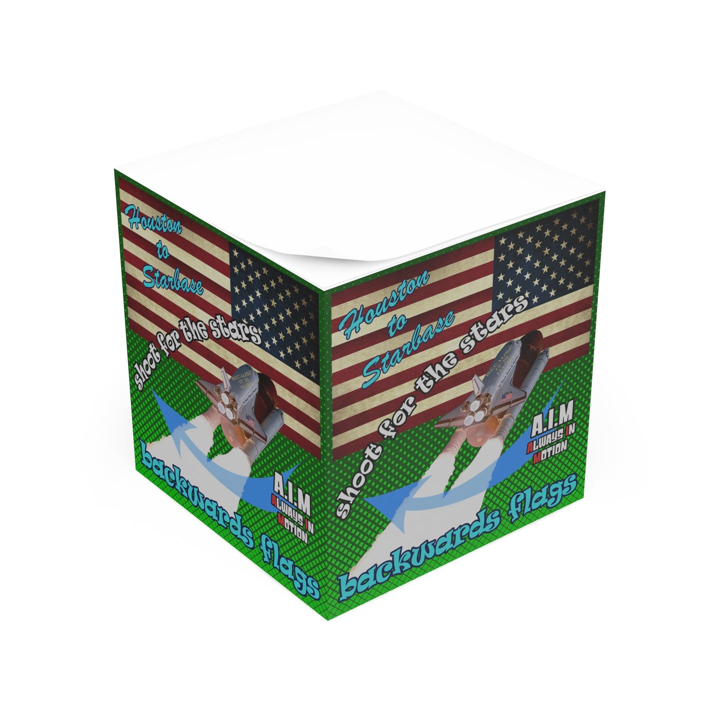 shoot for the stars - note cube (logo green)