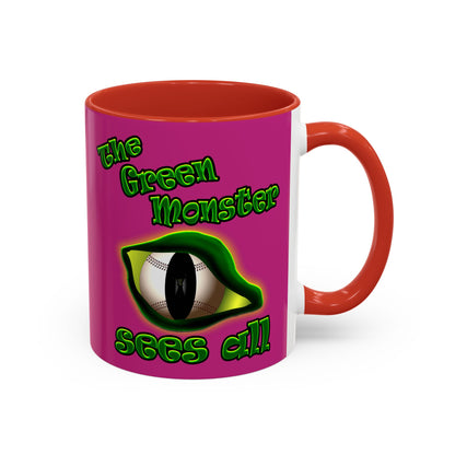 green monster - Accent Mug (pink)