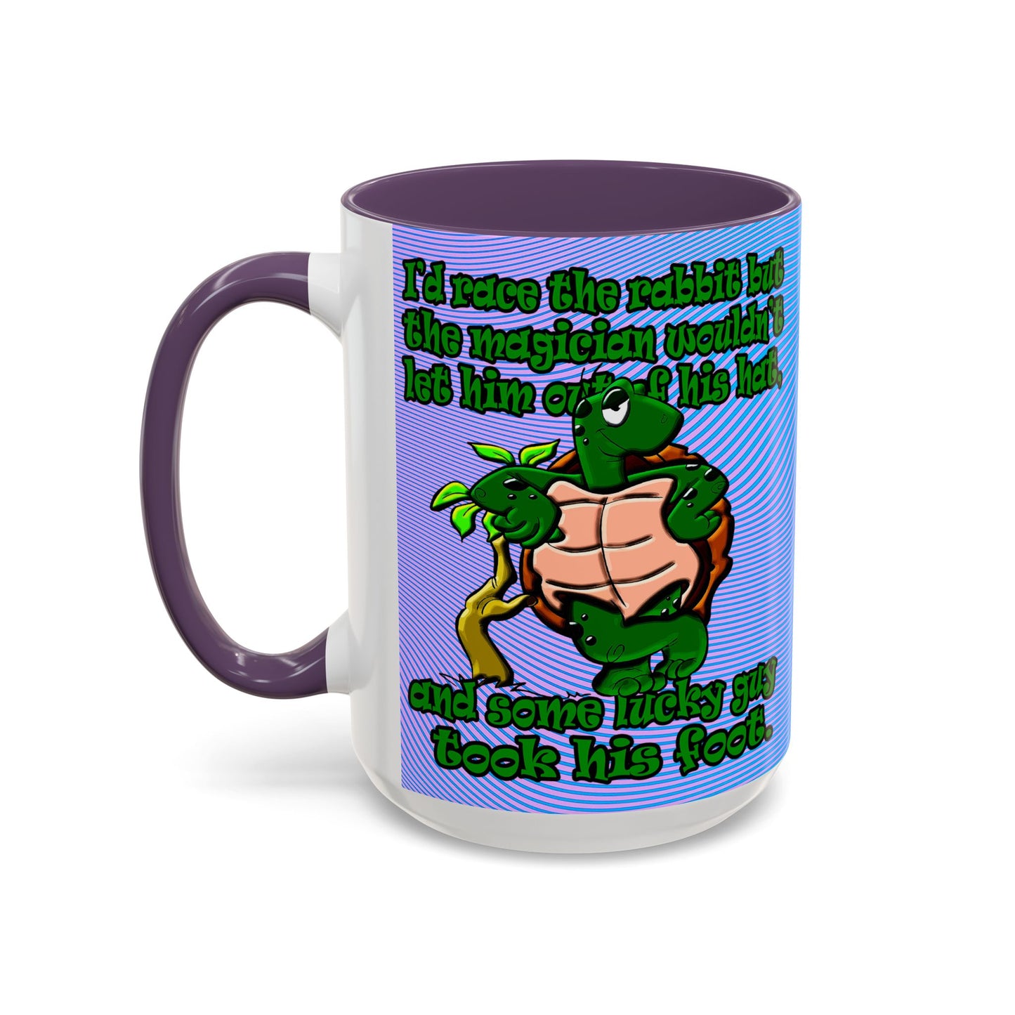 turtle race - Accent Mug (light blue-purple wave)