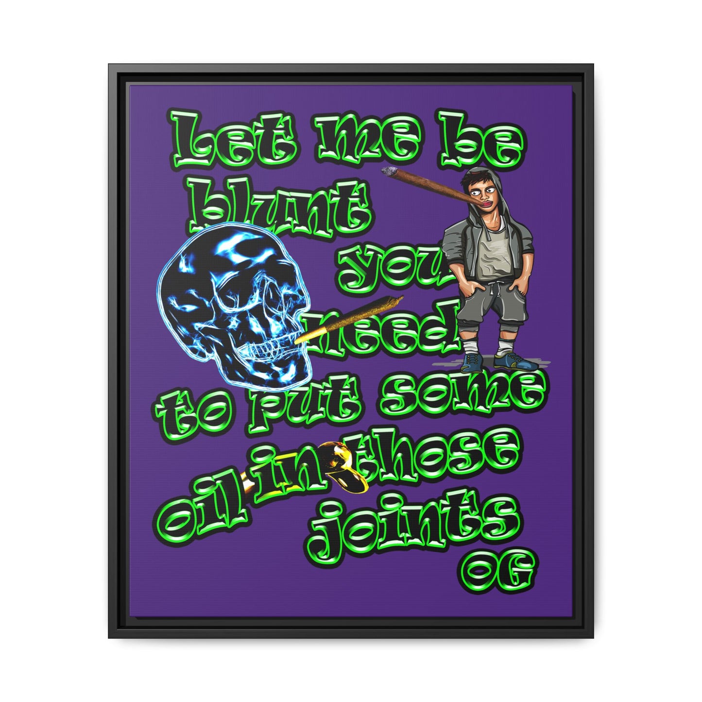 og - framed canvas art (purple)