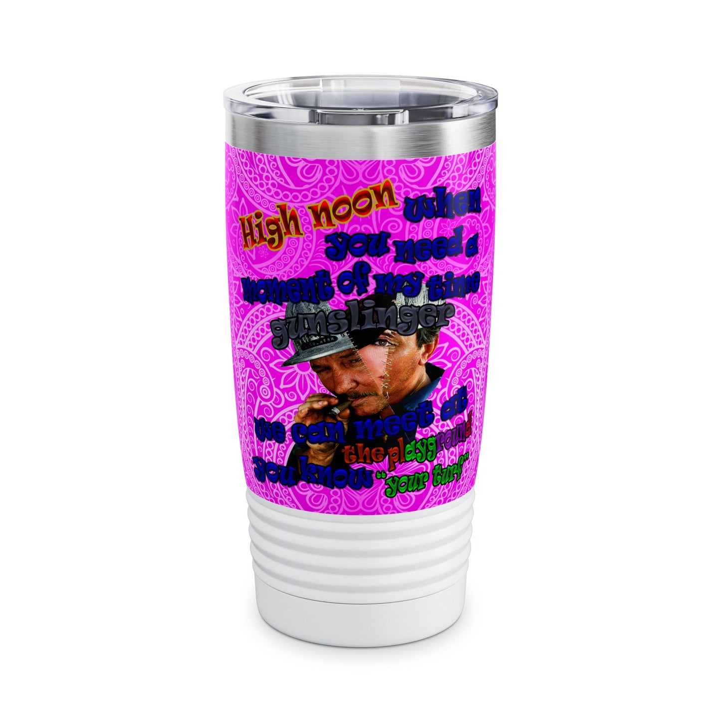 high noon - Ringneck Tumbler, 20oz (pink swirl)