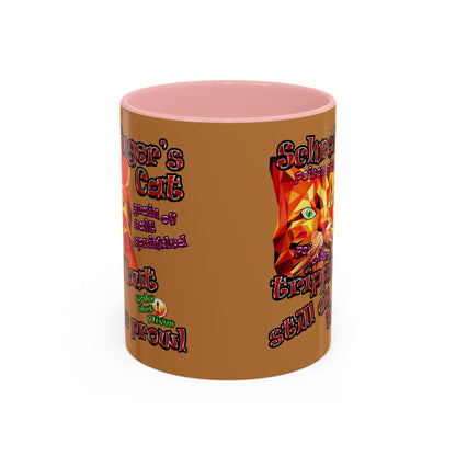 schrodinger's cat - Accent Mug (light brown)