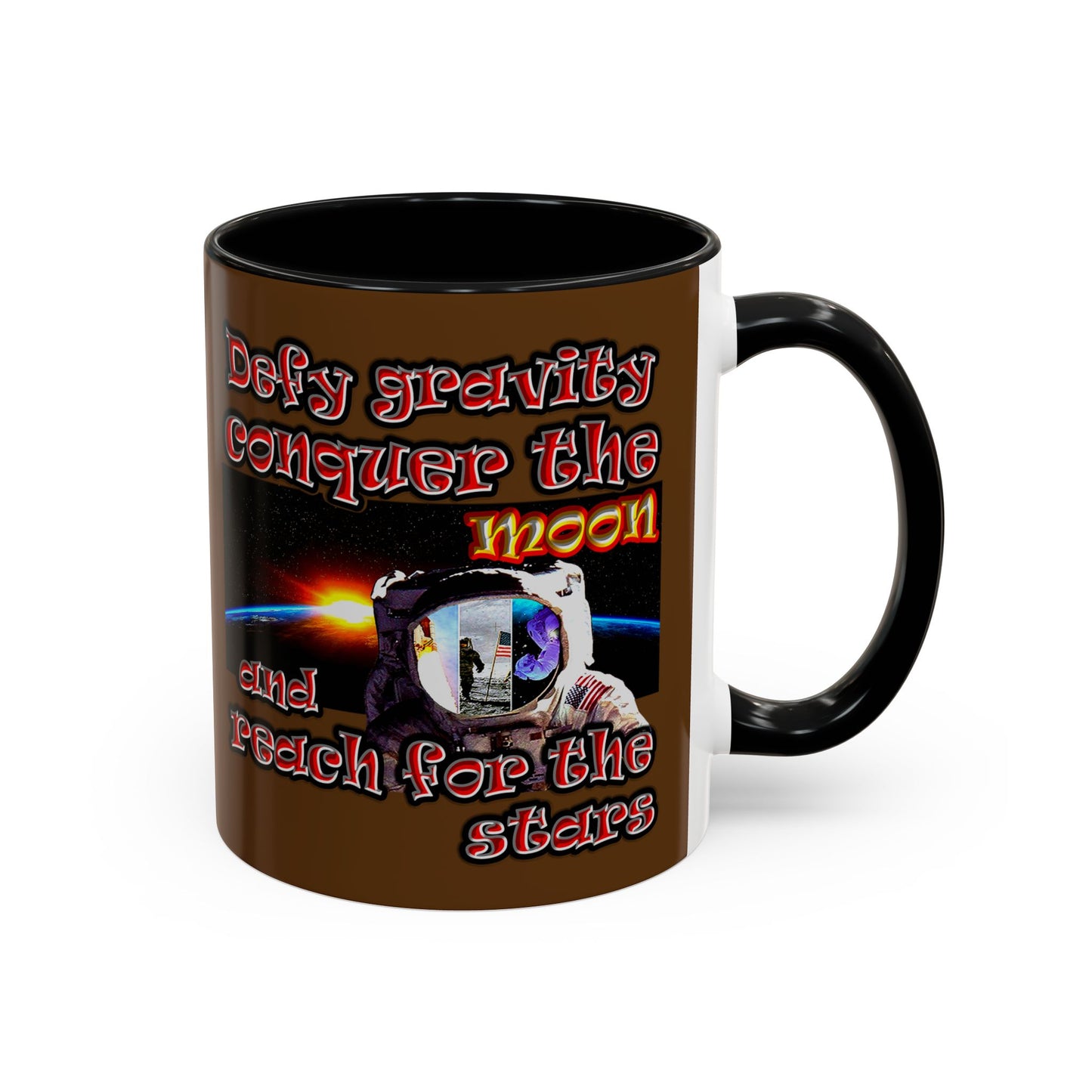 defy conquer reach - Accent Mug (brown)