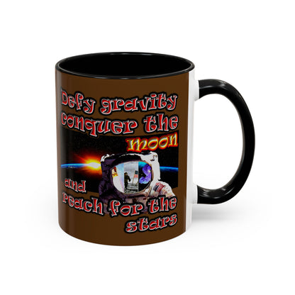 defy conquer reach - Accent Mug (brown)