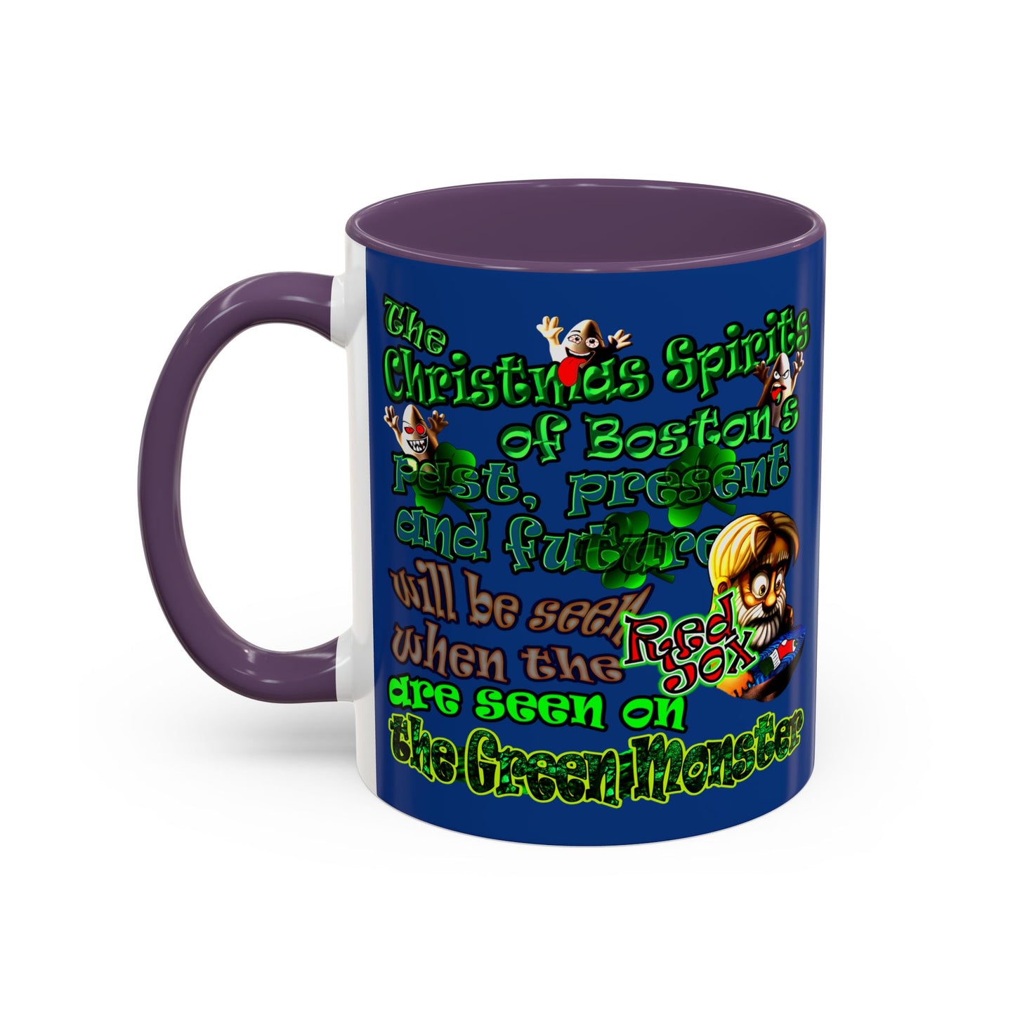 christmas spirits of boston - Accent Mug (dark blue)