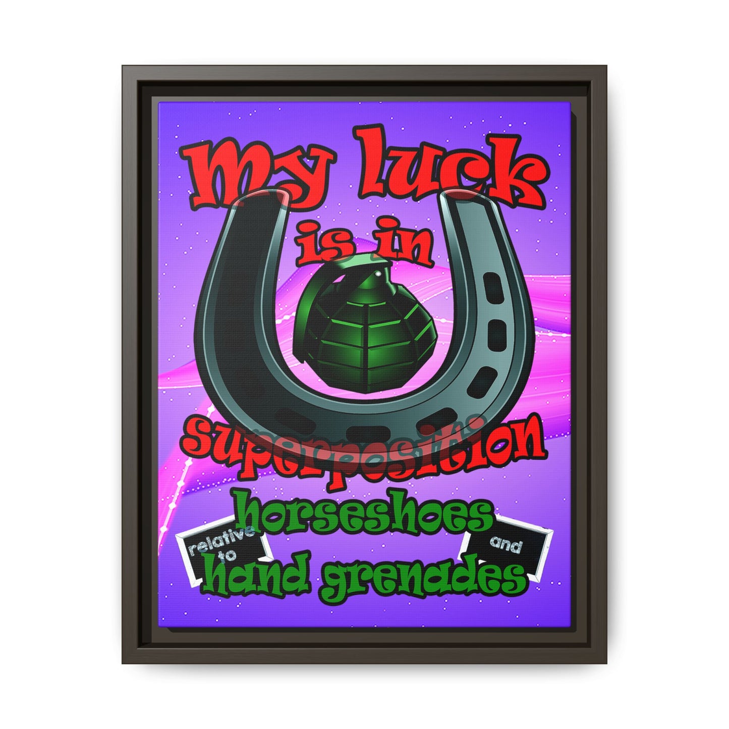 my luck - framed canvas art (purple-pink wave)