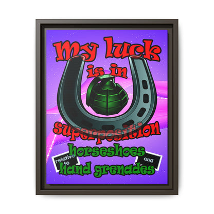 my luck - framed canvas art (purple-pink wave)