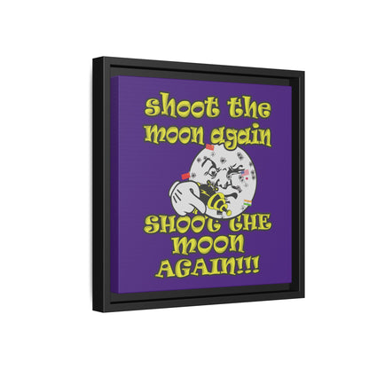 shoot the moon again - framed canvas art (purple)