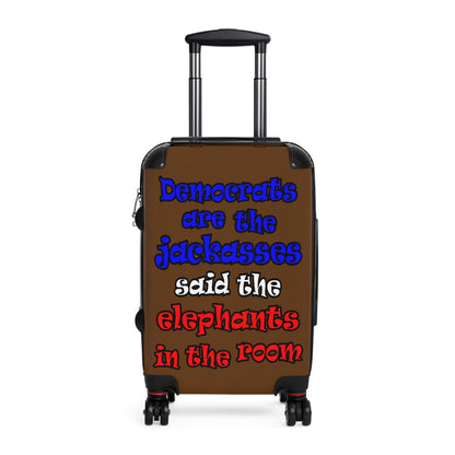 donkeys and elephants - Suitcase (brown)