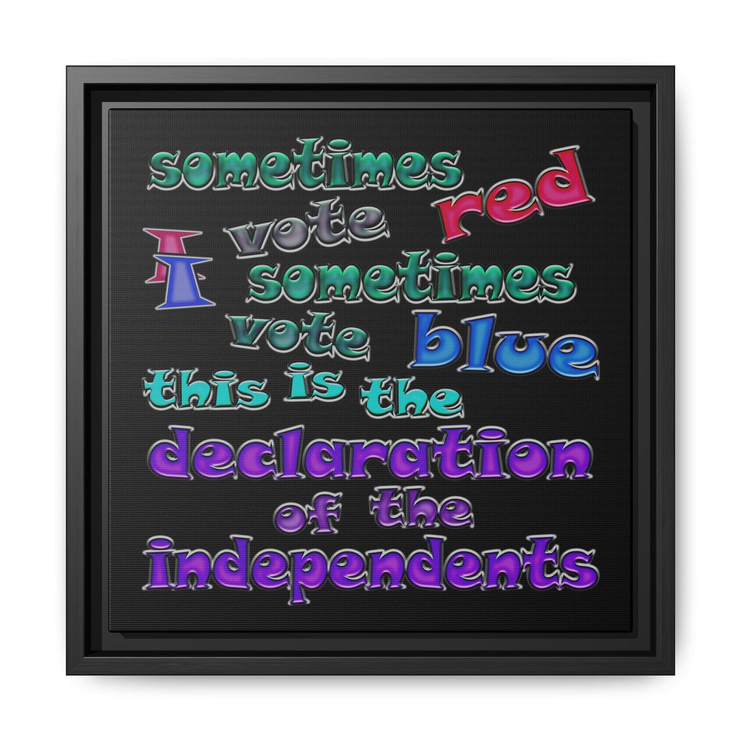 declaration of the independents - framed canvas art (black)