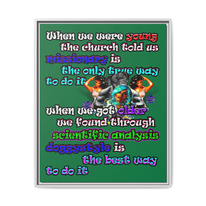doggystyle - framed canvas art (dark green)
